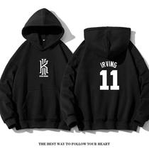 Nets team Irving 11 Spring and Autumn New thin basketball hood sports suit men and women winter plus coat 12