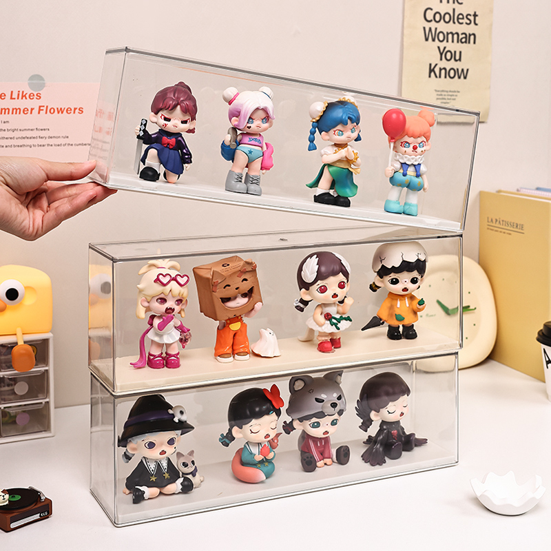 ブラインドボックスディスプレイボックスバブルマート収納かわいい装飾品防塵キャビネットアクリルディスプレイスタンドフィギュア収納ボックス