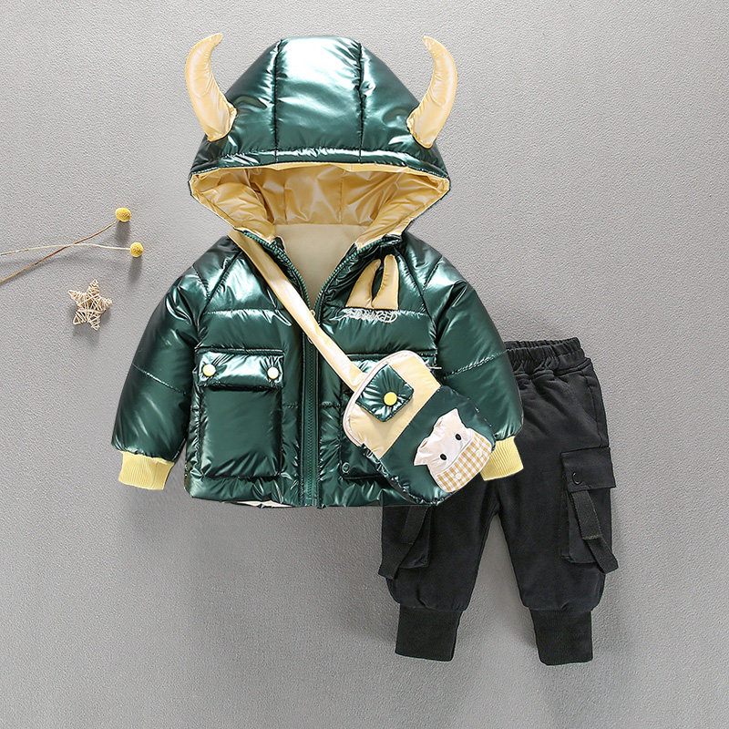 Baby cotton suit 2021 winter coat new baby cotton jacket boy plus plush thick warm children's cotton jacket