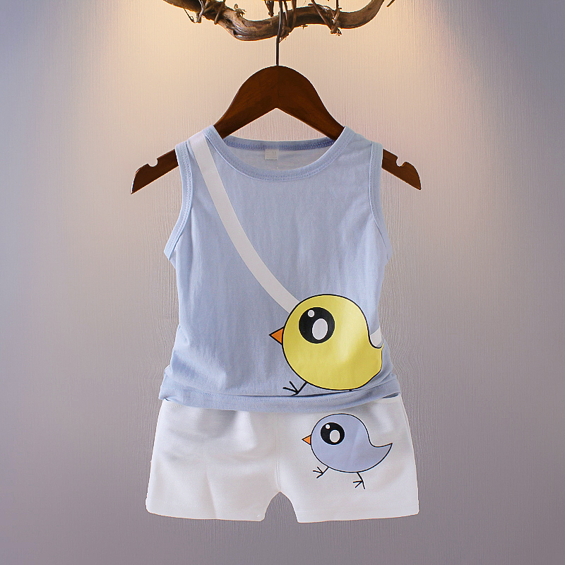 Boy Clothing Boys Baby Summer Clothes Handsome Boy Vest Suit Baby Boy Summer Money 1-3-three-year-old boy Summer clothes