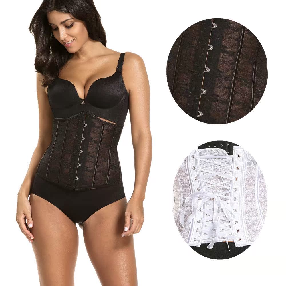 Vụ nổ phần eo ngực ngực ren corset 14 thép xương khóa mùa hè corset thoáng khí - Corset đồ lót gen định hình