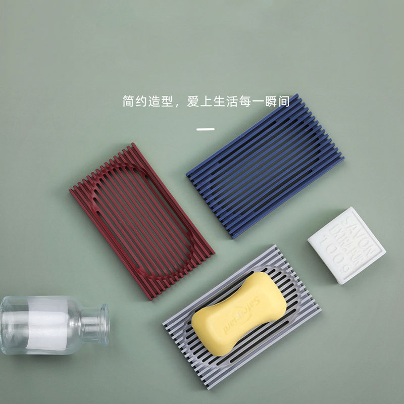 Nordic ins style silicone soap box soap box household large draining water does not accumulate water new light luxury wind soap box