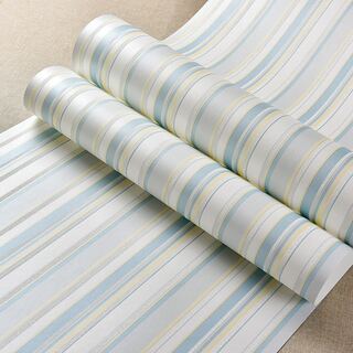 Mediterranean style simple blue vertical striped non-woven wallpaper living room bedroom tv background children's room wallpaper