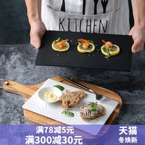 Maikaren matte water-grain ceramic Nordic breakfast flat tray cold dish tray vintage cake dessert plate