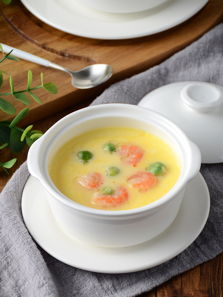 McAllen Waterproof binaural stew pot with lid ceramic household bird's nest small soup cup dessert cup small stew soup steamed egg cup