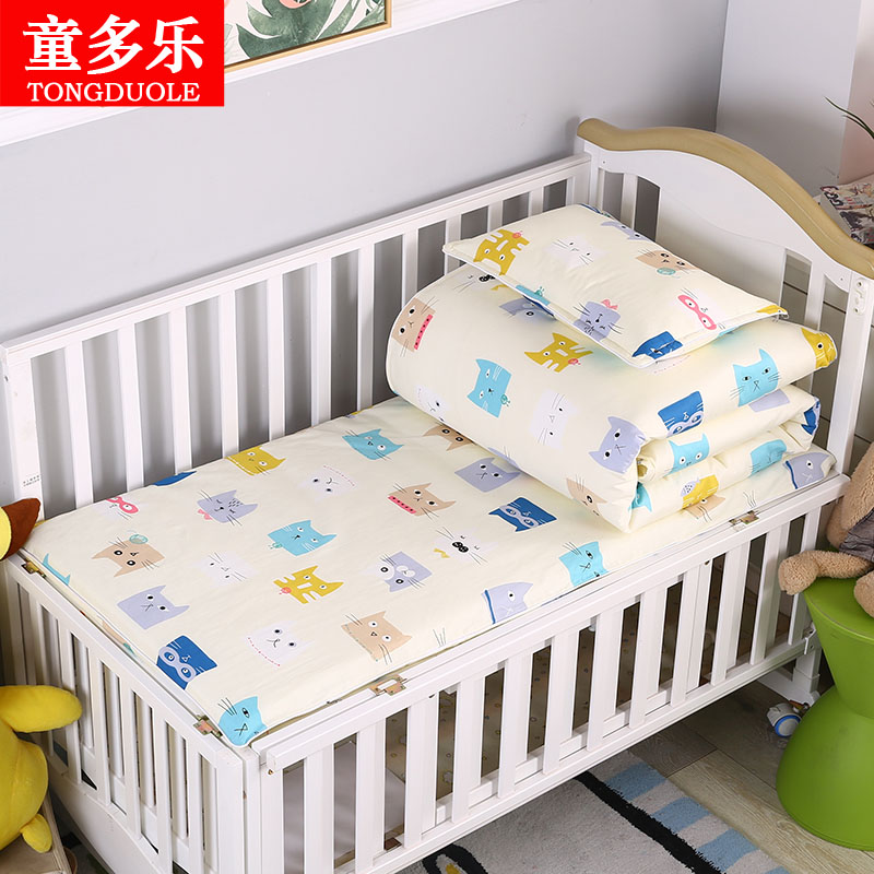 Elementary school students noon quilt three-piece set with core 70 * 170 cotton futon bedding dormitory child care class