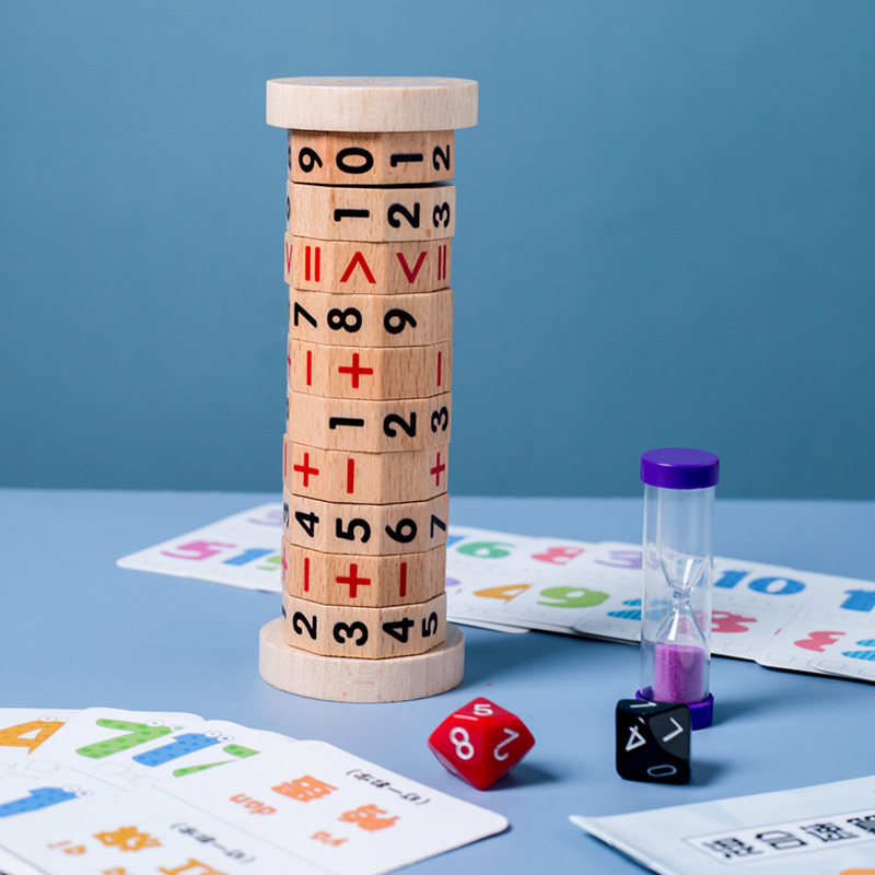 Woody Children's Kindergarten Counts Arithmetic Instrumental Mont First Grade Math Enlightenment Teaching Aids Arithmetic Theorator Plus Subtraction