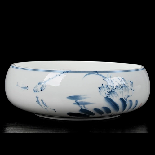 Сине-белый очень большой ароматизированный чай, керамическая чайная чашка для домашнего использования, ручная роспись