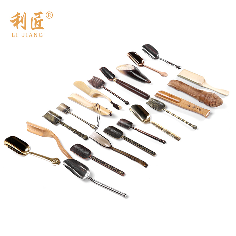 Lee Carpenter Tea Ceremony Tea spoon Bamboo tea addition Tea utensils Copper tea spoon Tea shovel Tea set Tea accessories Tea zero matching