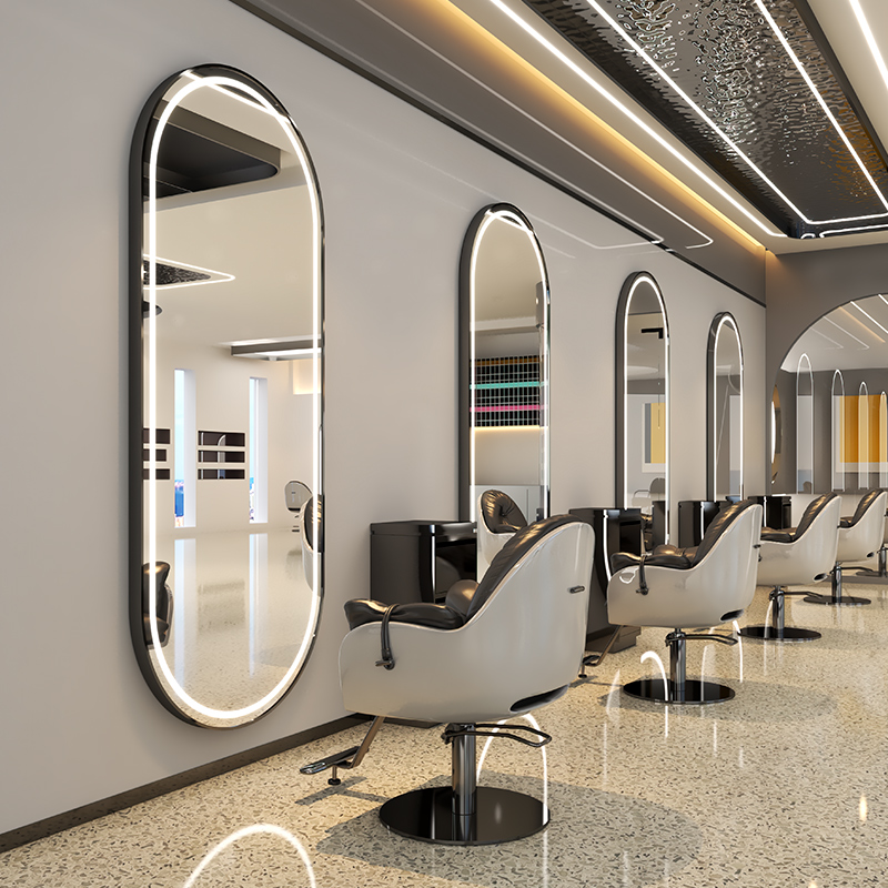 Net red Li Kun shop mirror hair salon special hair salon mirror table single-sided wall mirror LED with light touch hair cutting mirror