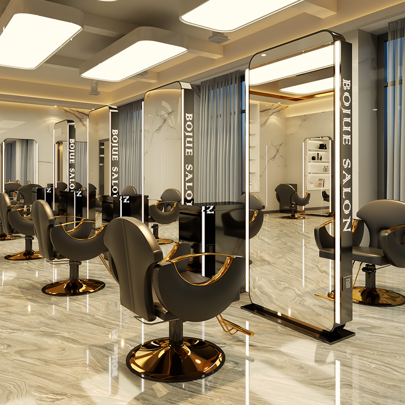 Netred Radio Shop mirror table single-sided hair mirror hair gallery dedicated with lamp against wall to floor mirror cut tide