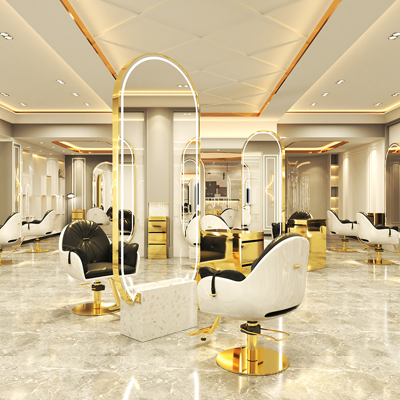 High-end hair salon mirror table Single and double-sided hair mirror Hair salon special lamp reliable wall floor-to-ceiling mirror Hair cutting mirror