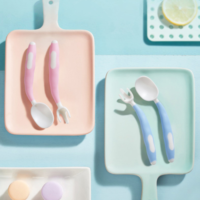 spakogy宝宝学吃饭训练勺子婴儿硅胶软勺