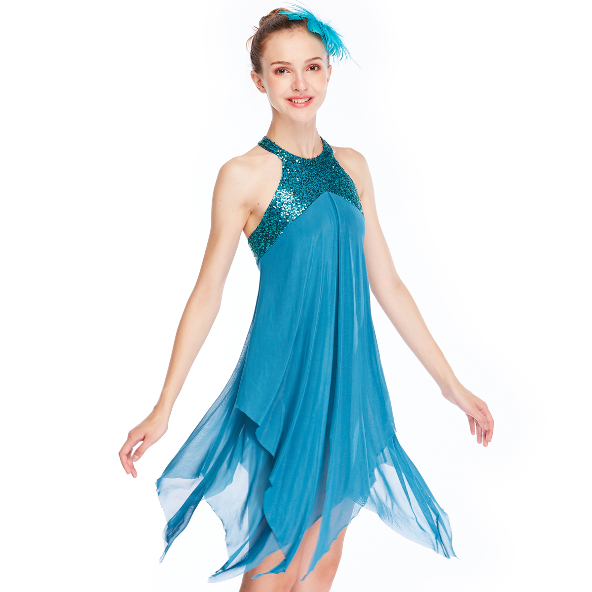 European and American trendy modern dance clothing stage performance clothing sequined one-piece dance clothing irregular professional competition clothing
