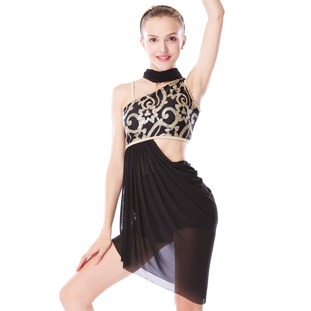 MiDee Europe and America Wind Lights Shine Stage Performance Clothing Modern Dance Performance Tandem Dress Dance Suit-Taobao