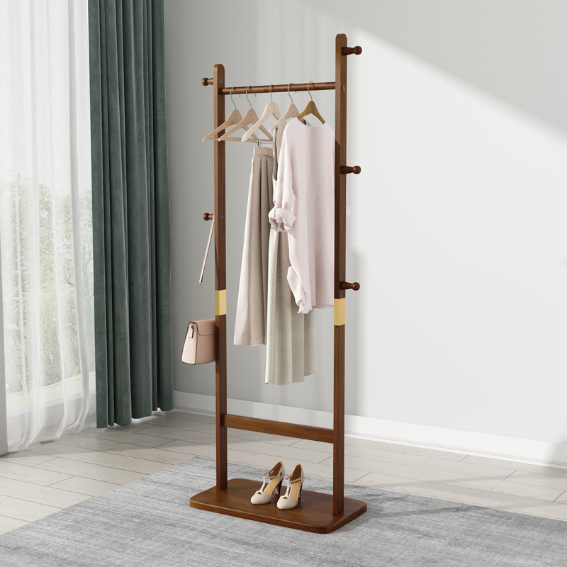 Cloth rack floor bedroom new Chinese-style hanger rack modern light luxury wooden cap room clothes pants collection layer