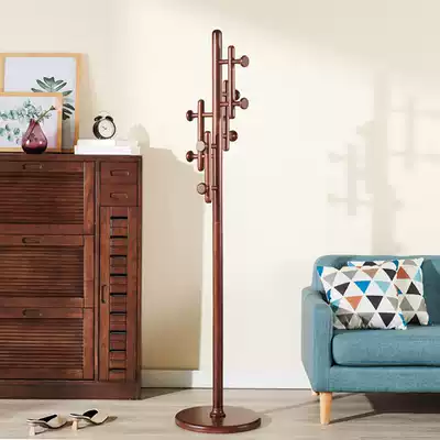 Solid wood coat rack floor-to-ceiling bedroom hanger household simple modern multifunctional Nordic ins style coat rack