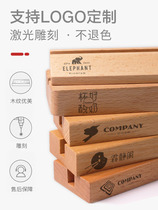 Acrylic table card display brand restaurant coffee shop table table wooden Wood A4 table card double-sided table sign double-sided table wine price board Billboard beech wood display stand