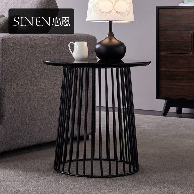 Modern minimalist furniture small table tea table small apartment Nordic living room mini small round table sofa side cabinet corner table coffee table