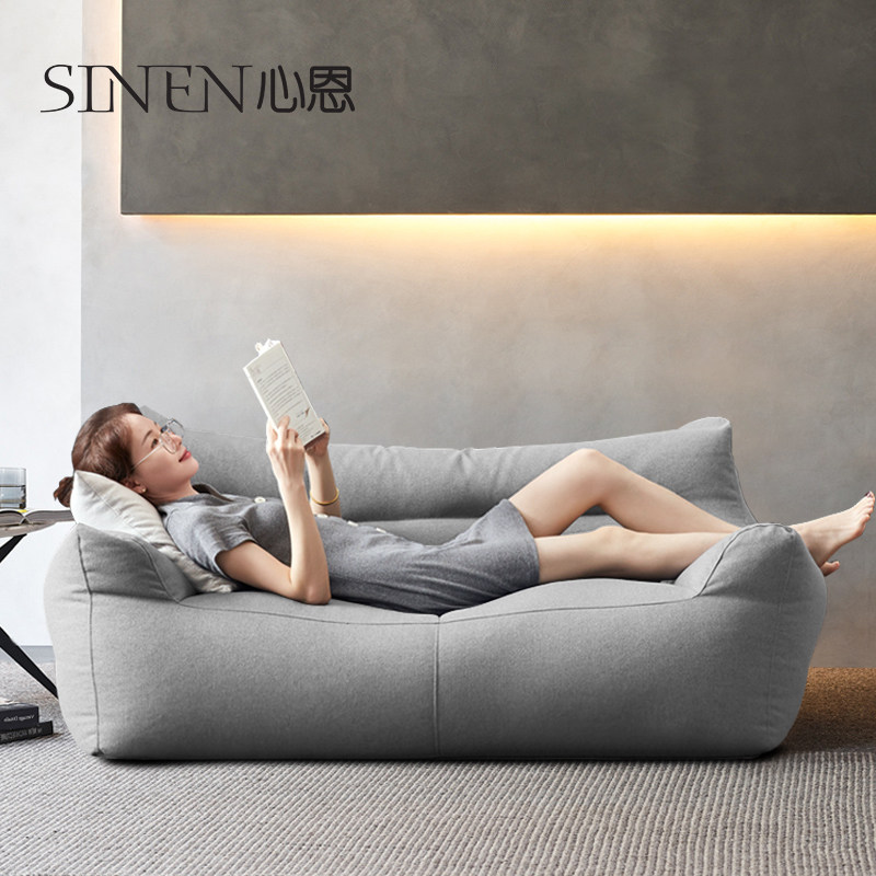 Nordic lazy sofa cotton and linen double bean bag tatami homestay net red reclining chair balcony apartment small sofa