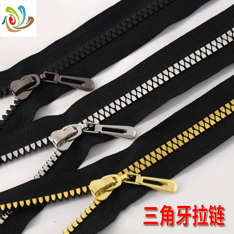 Triangle Dental Dress Laced 8 Number of resin Special Tooth Type Pull Chain Coated Plume Clothing Fashion fashion Lace Accessories