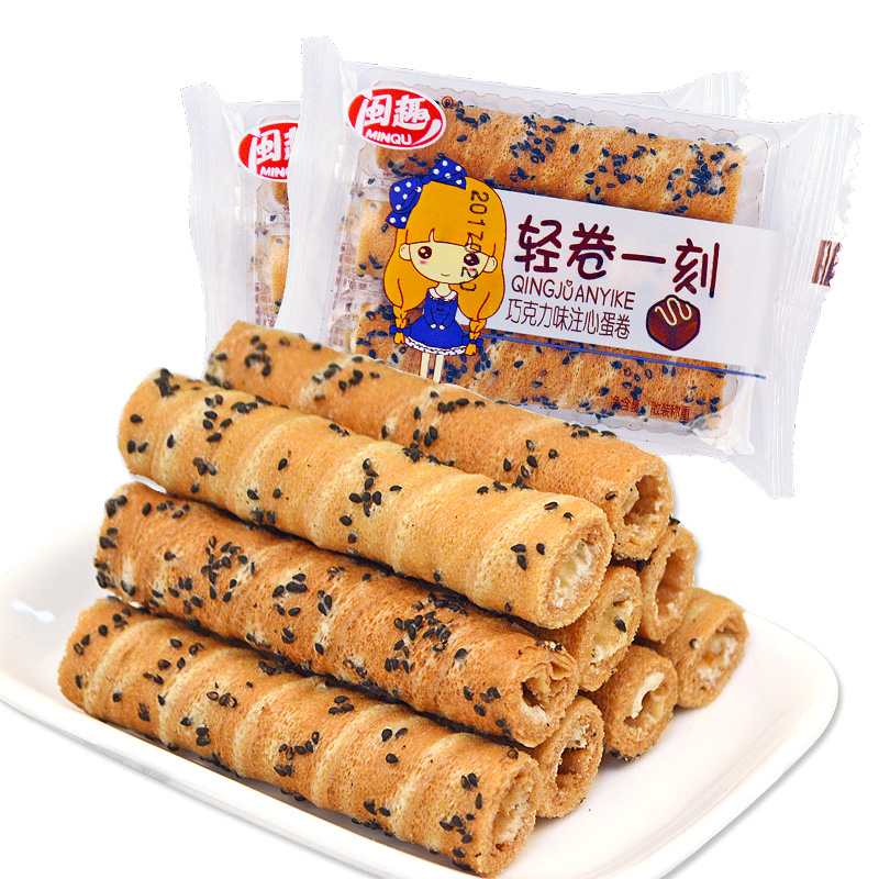 Sesame Sandwich Egg Roll Chocolate Taste Strawberry Taste Traditional Pastry Heart Casual Office Snack Snack