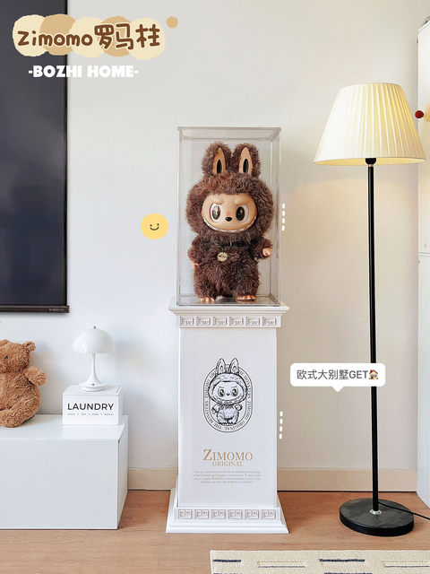 Labubu Zimomo Archangel Display Box Transparent Bubble Mart Labubu Big Boss Roman Column Display Cabinet