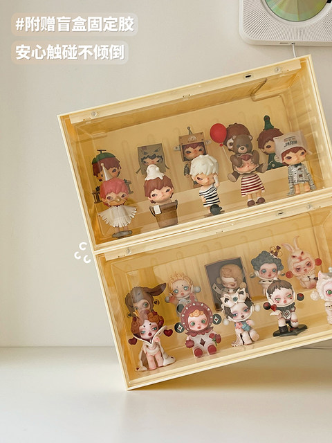 Suitable for Bubble Mart Figure Display Cabinet Ornaments, Blind Box Display Stand, Storage with Light, Acrylic Display Box
