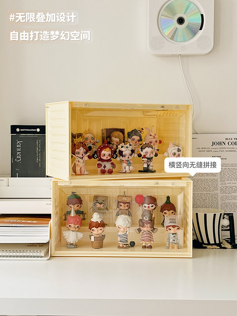 Suitable for Bubble Mart Figure Display Cabinet Ornaments, Blind Box Display Stand, Storage with Light, Acrylic Display Box