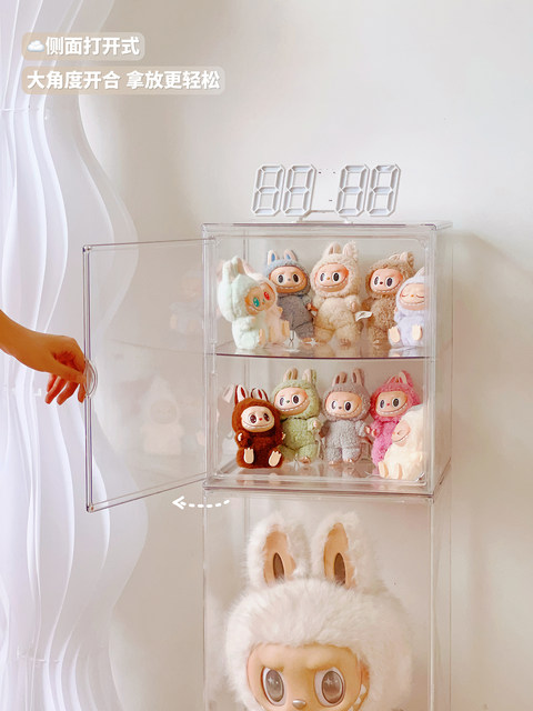 Labubu Display Box Transparent Acrylic Dustproof Bubble Mart Labubu Archangel Chief Figure Display Case
