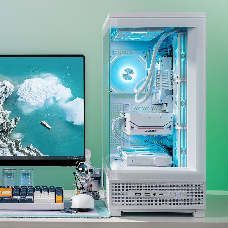 Patriot Starlit Dalan Screen Display Edition Atx Gaming Computer Case Dual 360 Water Cooling 9.16inch Screen Ocean View Room