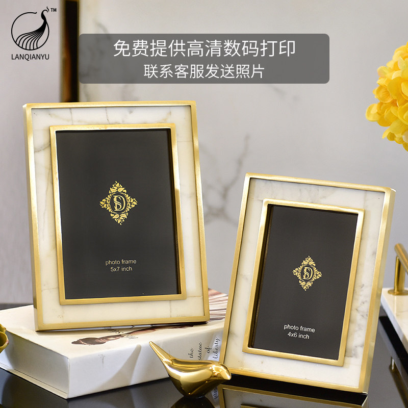 Light and luxurious photo frame swing table for flushing plus wash photos 6 inch 7 inch 6 inch 7-inch Eurostyle American pendulum with custom-made decorations
