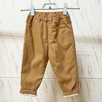 (MMF317)Colorful corduroy stitching plus velvet casual pants