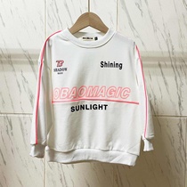 MMC251 OBB cotton large letter print stretch round neck sweatshirt