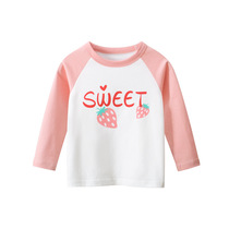 Korean version of childrens clothing spring new 2021 girls T-shirt long-sleeved childrens bottoming shirt baby clothes