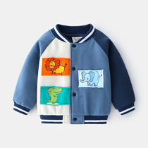 (XXD26) Cotton Cartoon Patch All-over Fleece Baseball Jacket Jacket