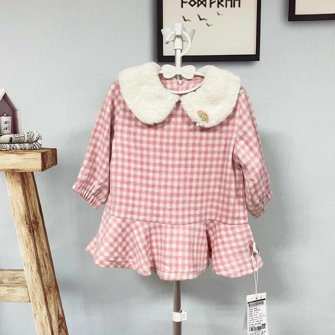 (MMG173)Logo pattern doll collar plus velvet dress