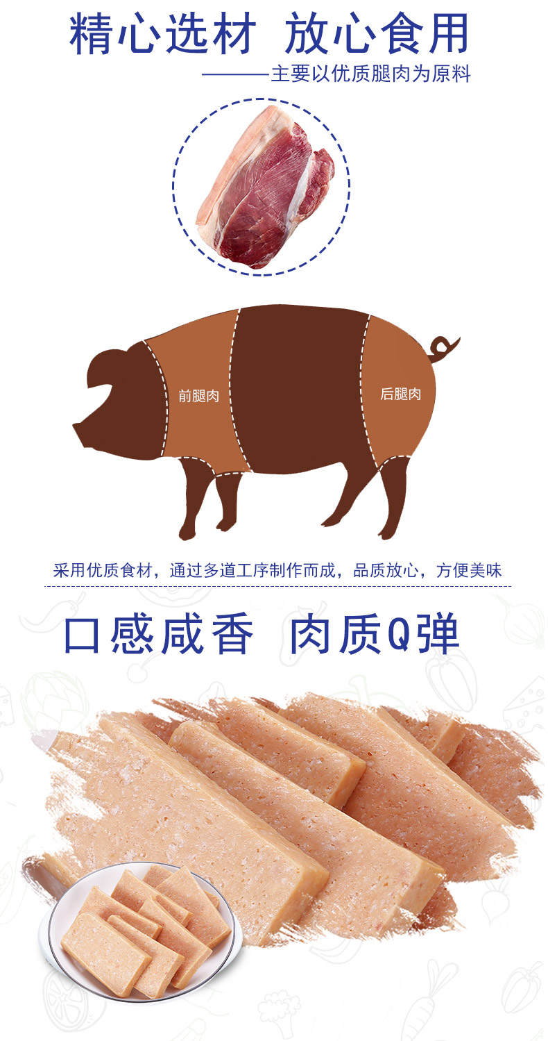 古龙 火锅午餐肉罐头 340克*3罐 图2