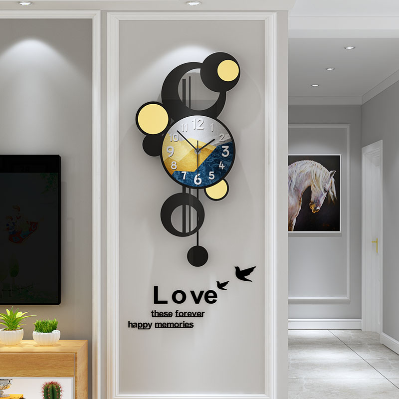 Mercerta light luxury clock wall clock living room modern simple creative clock home fashion decoration hanging wall hanging watch