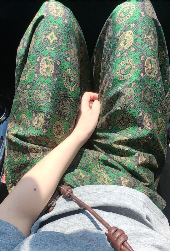 One Hundred Percent Mulberry Silk Song Brocade Pants