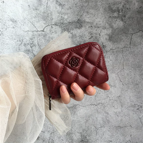 Картхолдер, розовая сумка через плечо, маленькие изысканные карточки с молнией для водительских прав, из натуральной кожи, в стиле Шанель