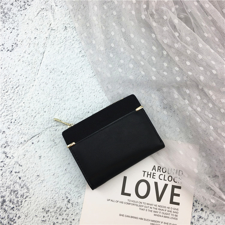 Retro Small Wallet Woman Short THIN NEW KOREAN VERSION SIMPLE BOOK FOLD SOFT LEATHER CLIP LACED WITH ZERO MONEY BAG MULTIFUNCTION CARD BAG