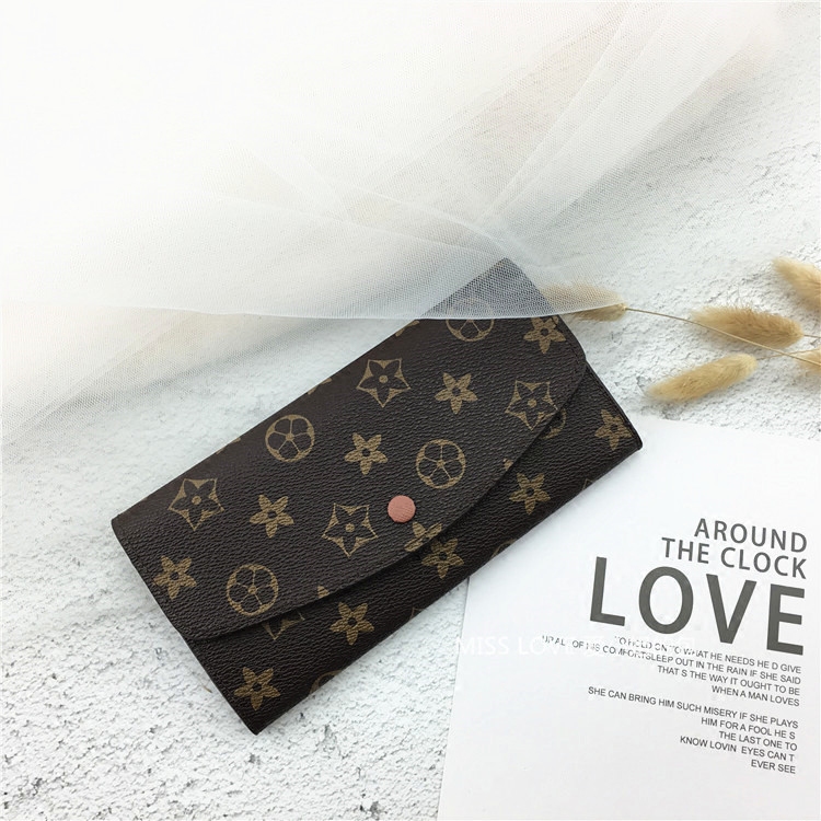 Retro printed card bag European and American multifunctional soft wallet ins folding girl bag bean wallet female long version