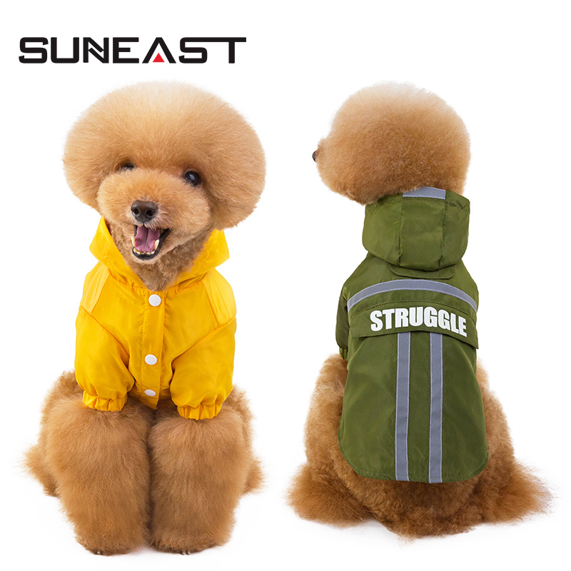 Pet dog poncho waterproof Teddy Bago Corgi small and medium-sized dog outdoor reflective strip storage rain clothes accessories