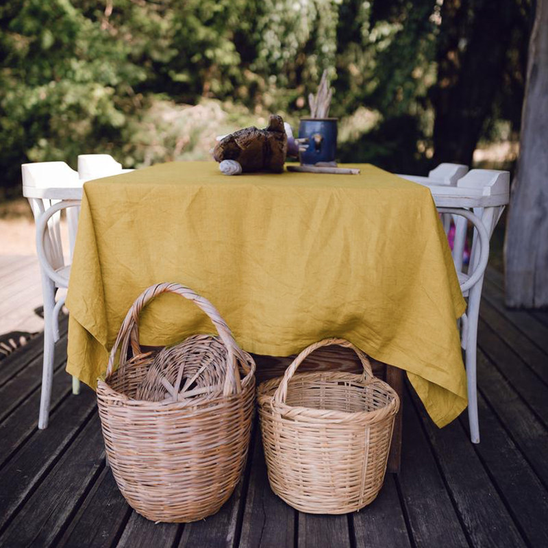 Nordic simple natural pure linen plain washed ins table mat table cloth tea table cloth home fabric table cloth