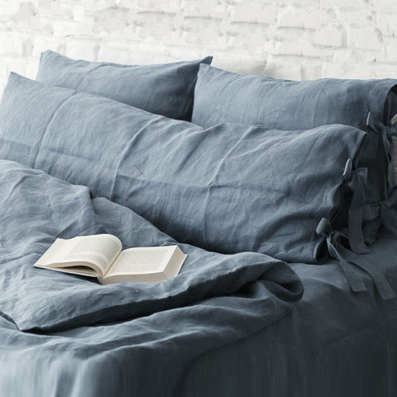 Natural linen pillow pillowcase plain color washable breathable skin-friendly antibacterial anti-mite pillowcase bedding Nordic style