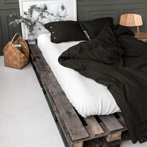 Linen four pieces sleeves Brief approx. pure color washed quilt cover bed linen pillowcase Rind Bed with Bacteriostatic Cotton Linen Three Sets