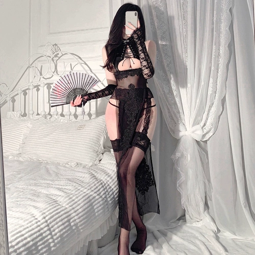 Сексуальное кружевное нижнее белье, ципао, униформа, комплект