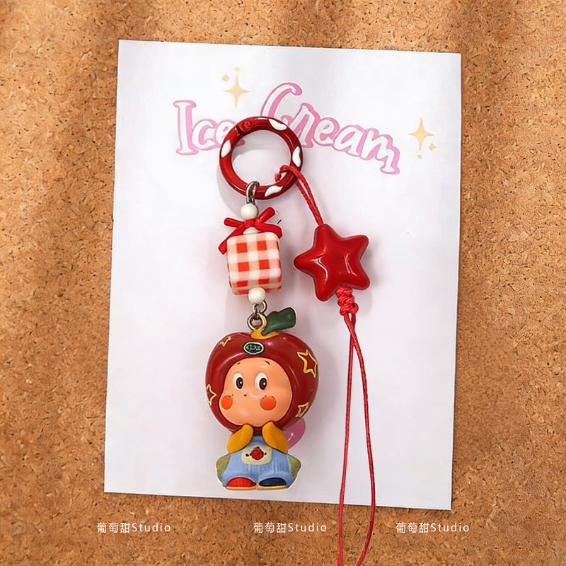 Grape Sweet Star Man Apple Phone Lanyard Cute Doll Keychain Toy Exquisite Accessories Pendant for Women Grape Sweet Star Man Apple Phone Lanyard Cute Doll Keychain Toy Exquisite Accessories Pendant for Women