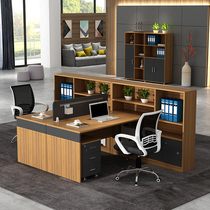 Guangzhou staff office desk and chair combination Simple modern finance desk Double office staff table four card seats